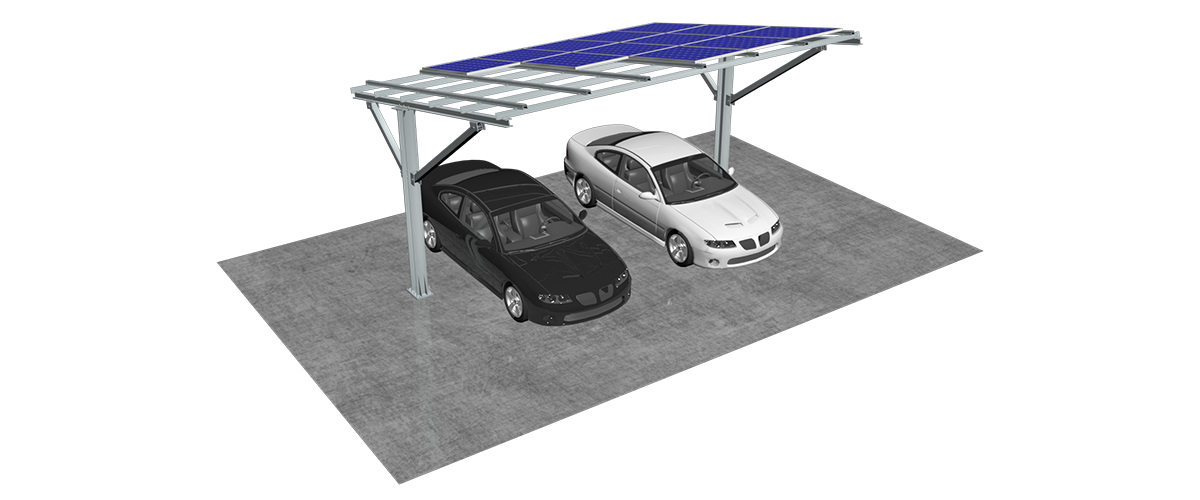 單立柱太陽(yáng)能車(chē)棚支架系統(tǒng)-2